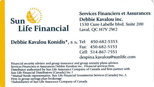 Sun Life Financial - Debbie Kavalou Konidis à Laval